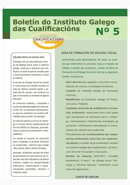  Boletín do Instituto Galego das Cualificacións  | Nº 5