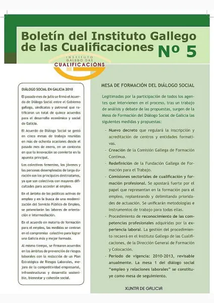  Boletín del Instituto Gallego de las Cualificaciones  | Nº 5