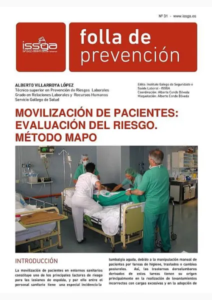  Folla de prevención núm. 31. Movilización de pacientes : evaluación del riesgo. Método MAPO 