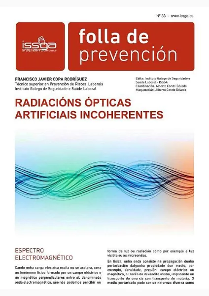  Folla de prevención nº 33. Radiacións ópticas artificiais incoherentes  | Nº 33