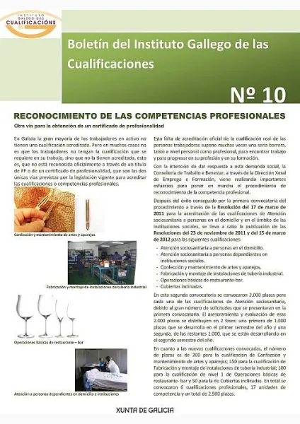  Boletín del Instituto Gallego de las Cualificaciones  | Núm 10: 2012