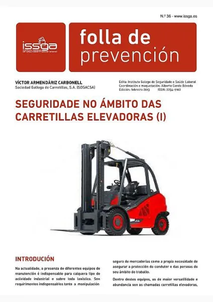  Folla de prevención nº 36. Seguridade no ámbito das carretillas elevadoras (I) 