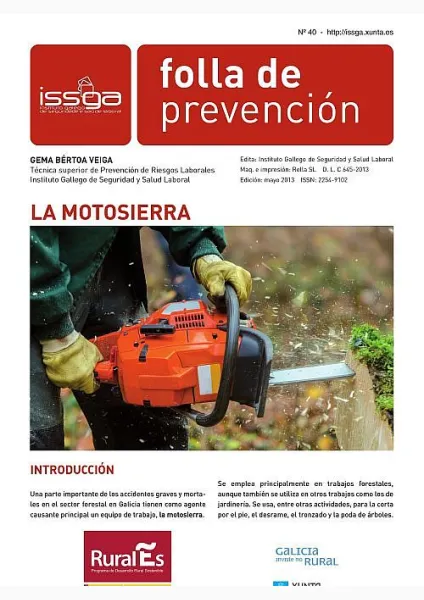  Folla de prevención núm. 40. La motosierra 