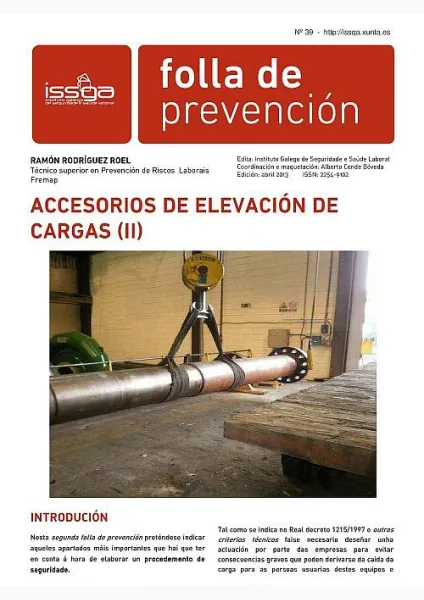  Folla de prevención nº 39. Accesorios de elevación de cargas II 