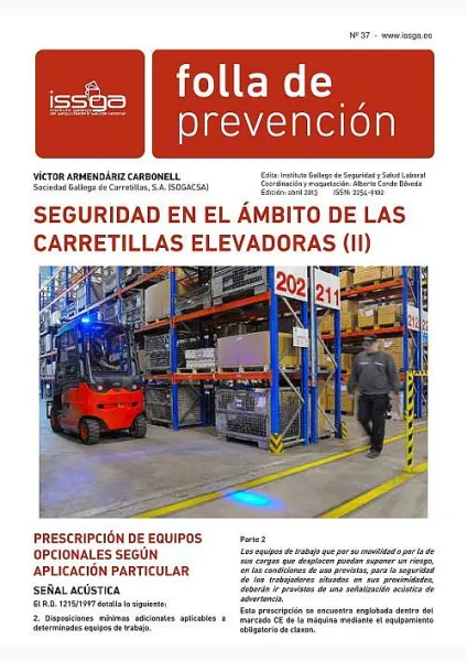 Folla de prevención nº 37. Seguridad en el ámbito de las carretillas elevadoras (II) 