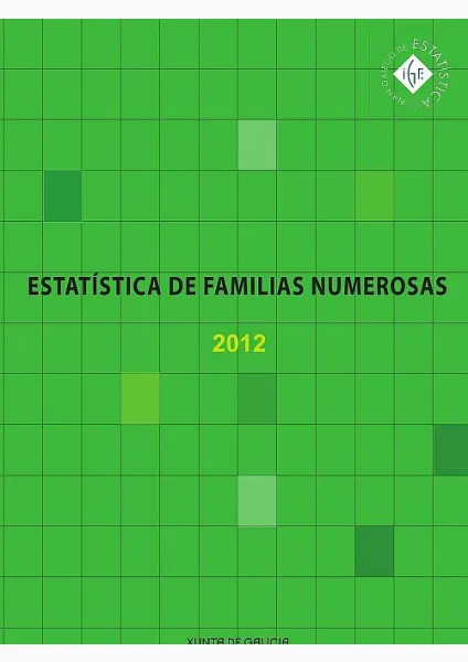 Estatística de familias numerosas. 2012 