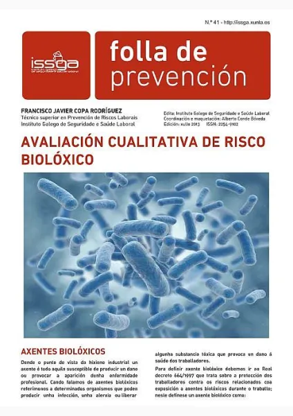  Folla de prevención nº 41. Avaliación cualitativa de risco biolóxico 