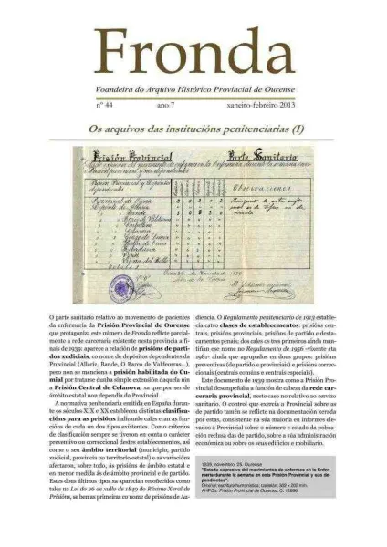  Fronda : Voandeira do Arquivo Histórico Provincial de Ourense  | Núm. 44: xaneiro-febreiro 2013