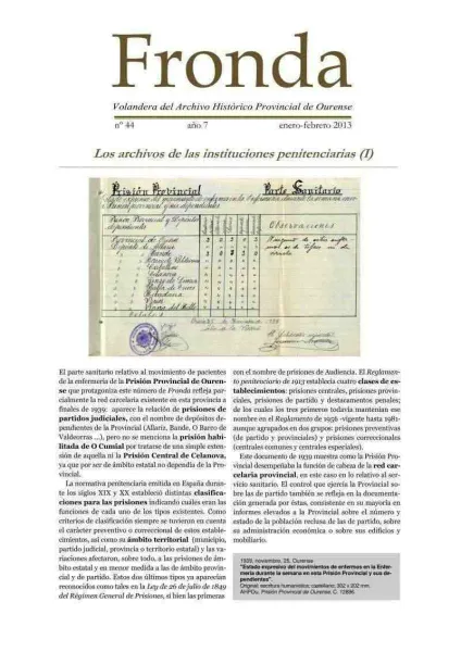  Fronda : Volandera del Archivo Histórico Provincial de Ourense  | Núm 44:  enero-febrero 2013
