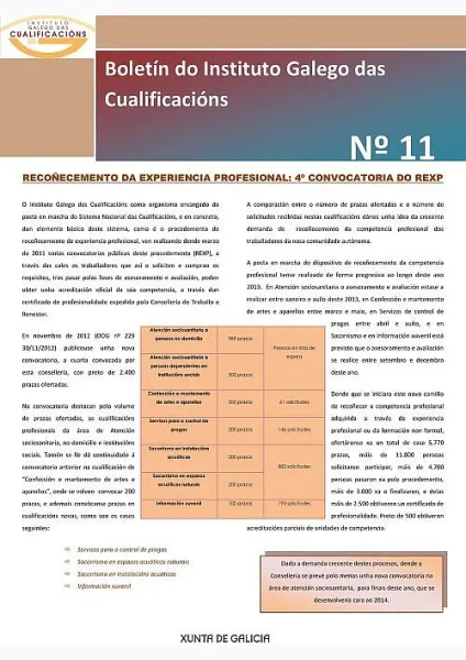  Boletín do Instituto Galego das Cualificacións  | Núm. 11: 2013