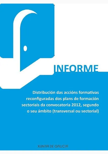  Distribución das accións formativas reconfiguradas dos plans de formación sectoriais da convocatoria 2012, segundo o seu ámbito (transversal ou sectorial) 