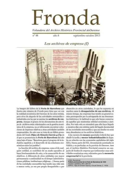  Fronda. Volandera del Archivo Histórico Provincial de Ourense  | Núm. 48: setembro-outubro 2014