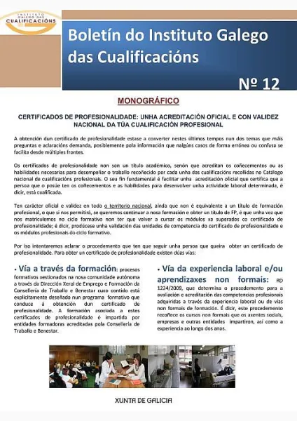  Boletín do Instituto Galego das Cualificacións  | Núm. 12