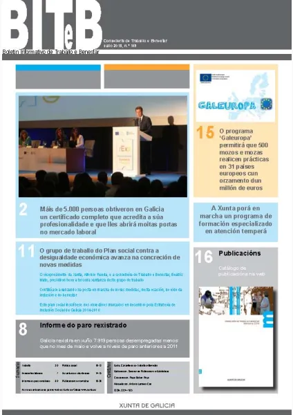 Biteb: Boletín Informativo de Traballo e Benestar | Nº. 109, Xullo 2015