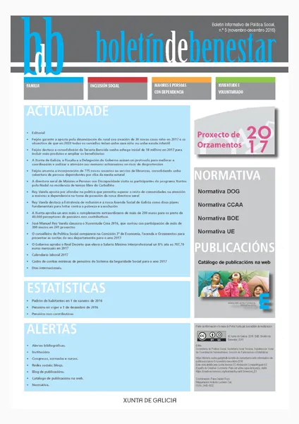 BdB. Boletín de Benestar: Boletín Informativo de Política Social | Nº 5 (Novembro-Decembro 2016)