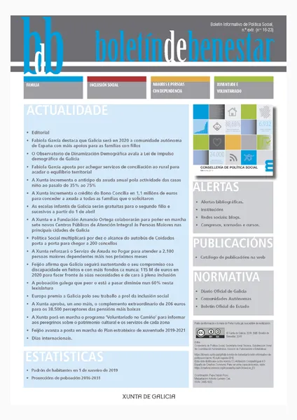 BdB. Boletín de Benestar: Boletín Informativo de Política Social |  Nº extr. (nºs. 16-23)