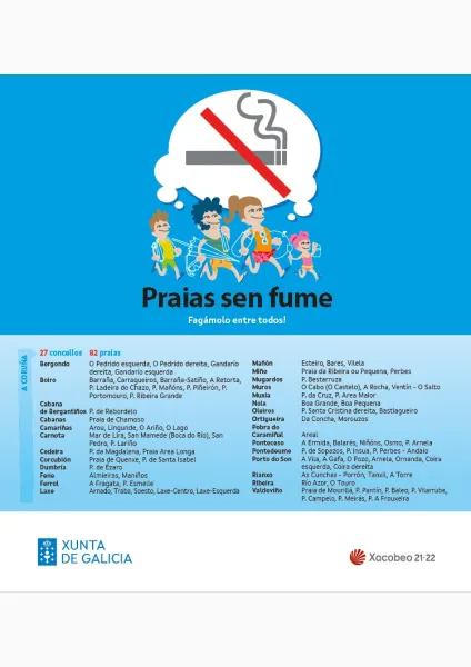 Praias sen fume. Fagámolo entre todos!: Rede Galega de Praias sen fume 2022