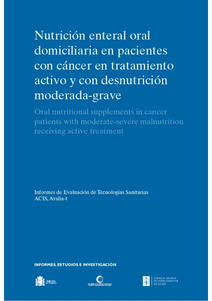 Nutrición enteral oral domiciliaria en pacientes con cáncer en tratamiento activo y con desnutrición moderada-grave