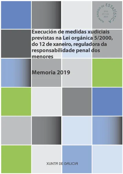 Execución de medidas xudiciais previstas na Lei orgánica 5/2000, do 12 de xaneiro, reguladora da responsabilidade penal dos menores: Memoria 2019 | 2019