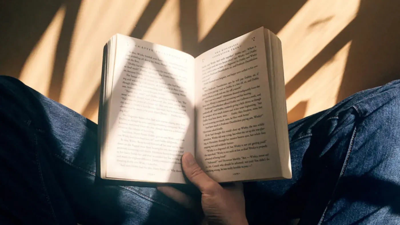 Persoa lendo (detalle do libro)