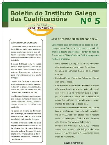  Boletín do Instituto Galego das Cualificacións  | Nº 5