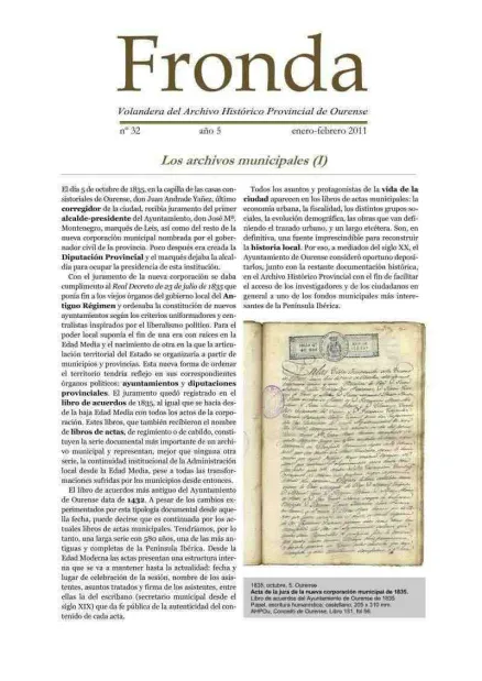  Fronda : Volandera del Archivo Histórico Provincial de Ourense  | Nº 32: año 5: enero-febrero 2011