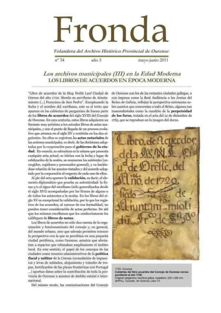  Fronda : Volandera del Archivo Histórico Provincial de Ourense  | Nº 34: año 5: mayo-junio 2011