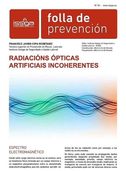  Folla de prevención nº 33. Radiacións ópticas artificiais incoherentes  | Nº 33
