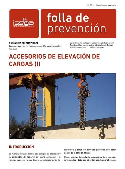  Folla de Prevención nº 35. Accesorios de elevación de cargas (I) (castelán) 