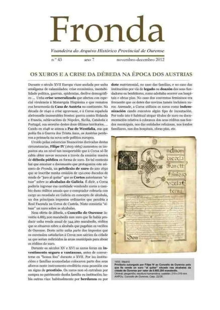  Fronda : Voandeira do Arquivo Histórico Provincial de Ourense  | Novembro-decembro 2012: núm. 43