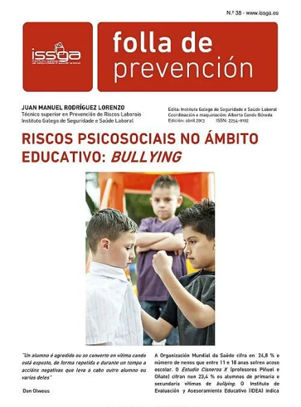  Folla de prevención nº 38. Riscos psicosociais no ámbito educativo : bullying 