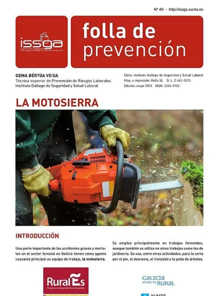  Folla de prevención núm. 40. La motosierra 