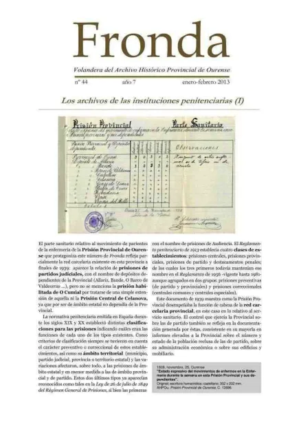 Fronda : Volandera del Archivo Histórico Provincial de Ourense  | Núm 44:  enero-febrero 2013