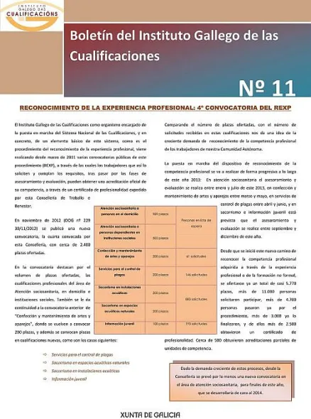  Boletín del Instituto Gallego de las Cualificaciones  | Núm. 11: 2013