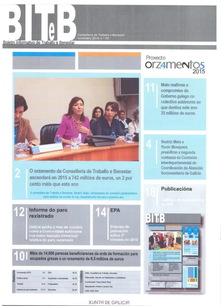 Biteb: Boletín Informativo de Traballo e Benestar | Nº. 101, Novembro 2014