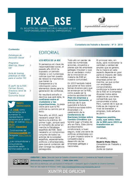 Fixa_RSE: El Boletín del Observatorio Gallego de la Responsabilidad Social Empresarial | Nº. 3, 2015