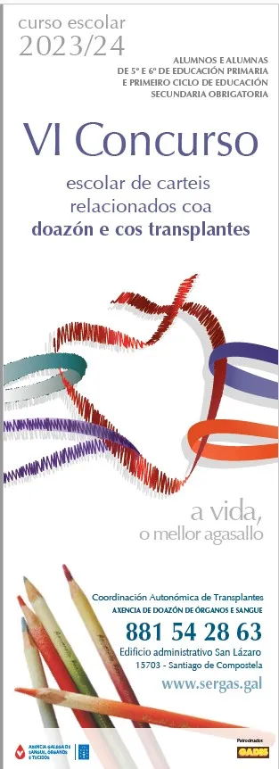 VI Concurso escolar de carteis relacionados coa doazón e cos transplantes : Curso escolar 2023/24