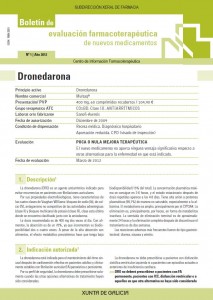  Boletín de Evaluación Farmacoterapéutica de Nuevos Medicamentos, Nº 1-2012  | Núm. 1, ano 2012
