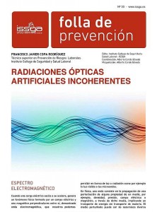  Folla de prevención nº 33. Radiaciones ópticas artificiales incoherentes 