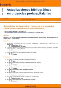Boletín de actualizaciones bibliográficas en urgencias prehospitalarias | Nº 1- 2015